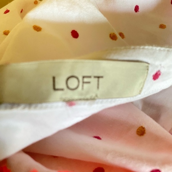 Embroidered Dot Tiered Swing Dress White Multicolored Garden Girl Women’s Large - Picture 3 of 14